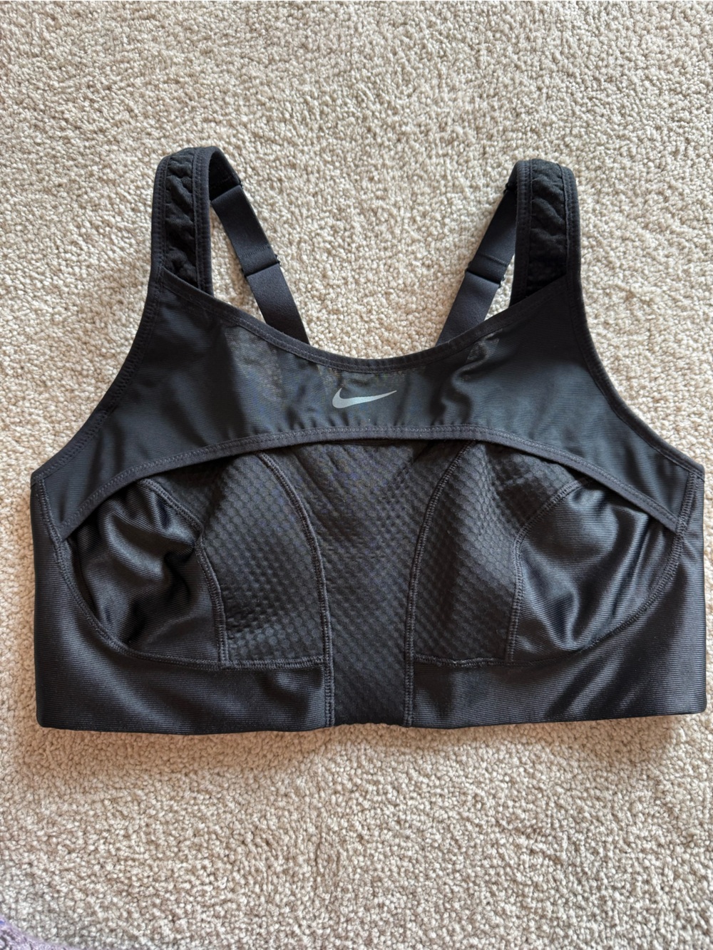 Nike Dark Gray Dri-FIT Sports Bra with Subtle Logo